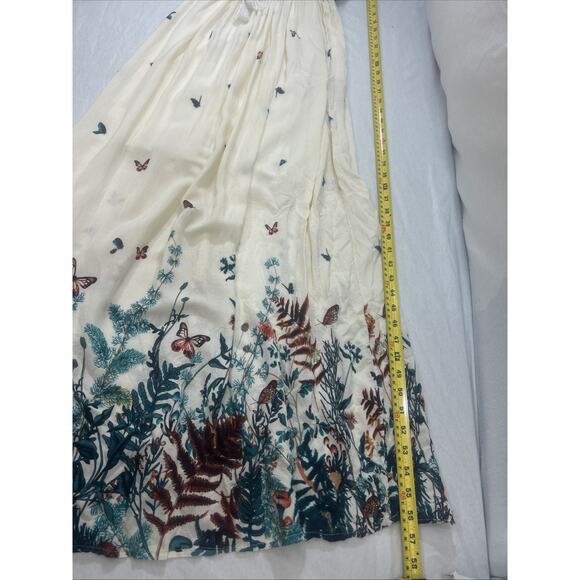 Ace Fashion Maxi Floor Woman's Sz L Spaghetti Strap Summer Cottage Fairy Crochet - Picture 13 of 16